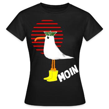 MOIN Moewe - Frauen T-Shirt - Schwarz - Vorne - AI Model Female 172 dark (172cm)