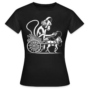 Groove-Monkey - Frauen T-Shirt - Schwarz - Vorne - AI Model Female 172 dark (172cm)