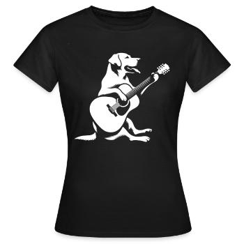 Labrador Guitare Ballade - T-shirt Femme - noir - Devant - AI Model Female 172 dark (172cm)
