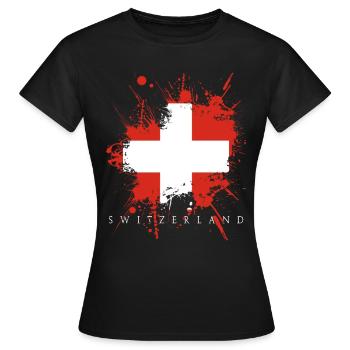 Suisse drapeau suisse drapeau pays Europe Berne - T-shirt Femme - noir - Devant - AI Model Female 172 dark (172cm)