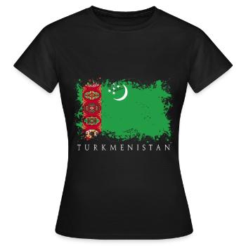 Turkménistan asie centrale drapeau drapeau pays - T-shirt Femme - noir - Devant - AI Model Female 172 dark (172cm)