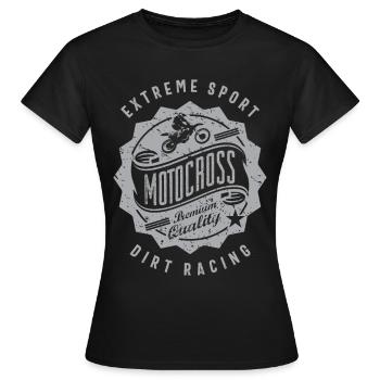 Motocross Sport Extrême - T-shirt Femme - noir - Devant - AI Model Female 172 dark (172cm)