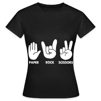 scissors stone paper - Women's T-Shirt - black - Front - AI Model Female 172 dark (172cm)