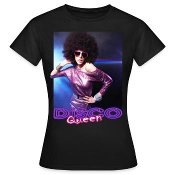 Disco Queen Discoqueen Clubbing 90er 70er Party - Frauen T-Shirt - Schwarz - Vorne - AI Model Female 172 dark (172cm)