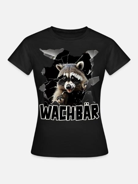 Wachbär Waschbär Motiv Köstüm Bild Mode Rave - Frauen T-Shirt - Schwarz