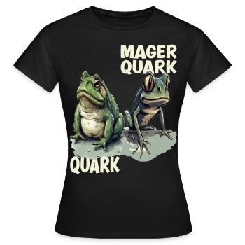 Frosch Kaulquappe Quark Diät Magerquark Wortspiel - Frauen T-Shirt - Schwarz - Vorne - AI Model Female 172 dark (172cm)