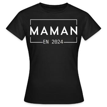 Maman 2024 annonce grossesse naissance bébé cadeau - T-shirt Femme - noir - Devant - AI Model Female 172 dark (172cm)