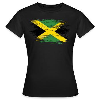 Jamaika Flagge used - Frauen T-Shirt - Schwarz - Vorne - AI Model Female 172 dark (172cm)