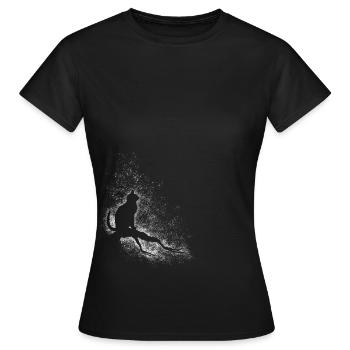 Katze und Sterne - Frauen T-Shirt - Schwarz - Vorne - AI Model Female 172 dark (172cm)