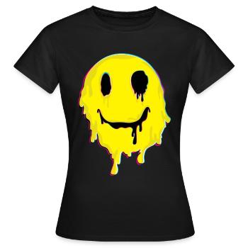 Le cadeau de Molly de médicaments de visage de sourire de MDMA trippé - T-shirt Femme - noir - Devant - AI Model Female 172 dark (172cm)