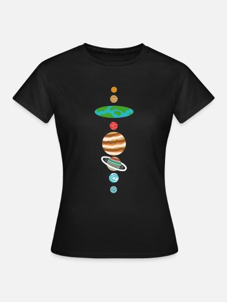Flache Erde I Flatearther - Frauen T-Shirt - Schwarz