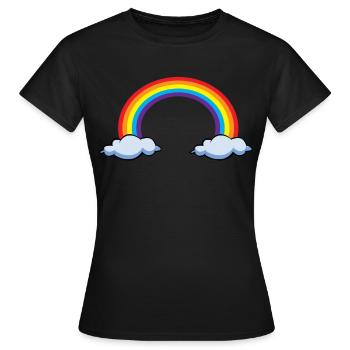 Arc-en-ciel avec nuages | arc en ciel - T-shirt Femme - noir - Devant - AI Model Female 172 dark (172cm)