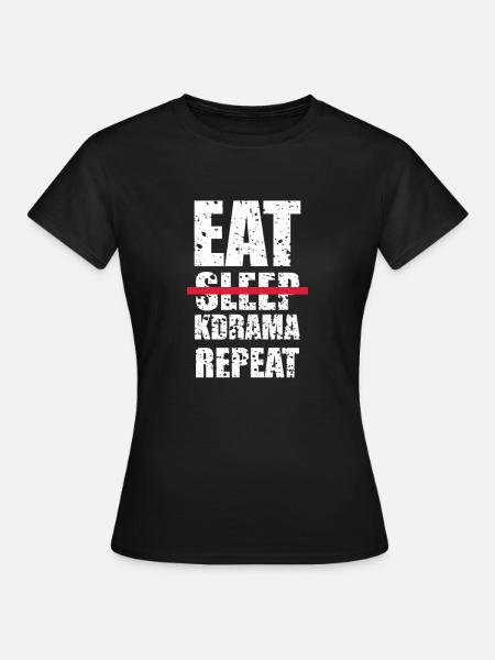 Eat Sleep Kdrama Repeat - Frauen T-Shirt - Schwarz