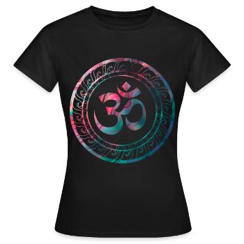 Om Ohm Aum Buddhism Symbole Yoga Sanskrit - T-shirt Femme - noir - Devant - AI Model Female 172 dark (172cm)
