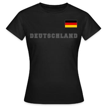 Look maillot de l’Allemagne avec drapeau sur la poitrine - T-shirt Femme - noir - Devant - AI Model Female 172 dark (172cm)
