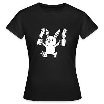 Lapin avec tronçonneuse - tronçonneuse lapin - T-shirt Femme - noir - Devant - AI Model Female 172 dark (172cm)