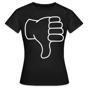 Emoji Daumen runter Skizze weiß - Frauen T-Shirt - Schwarz - Vorne - AI Model Female 172 dark (172cm)