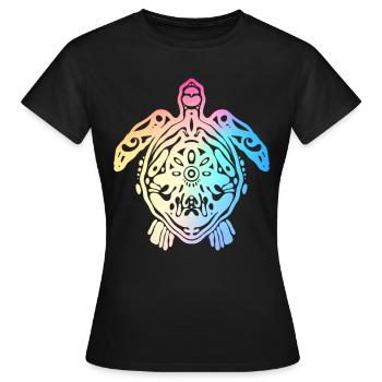 Tortue tortue tortue - T-shirt Femme - noir - Devant - AI Model Female 172 dark (172cm)