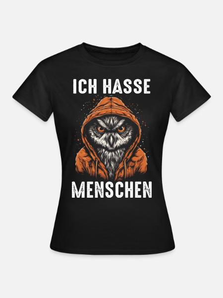 Nachteule Eule Eulen Vogel - Frauen T-Shirt - Schwarz