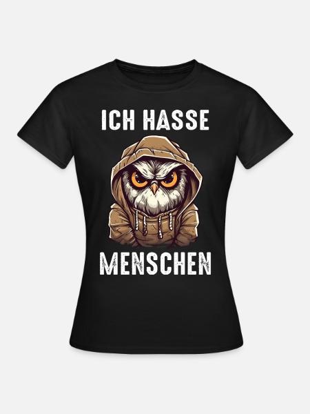 Nachteule Eule Eulen Vogel - Frauen T-Shirt - Schwarz