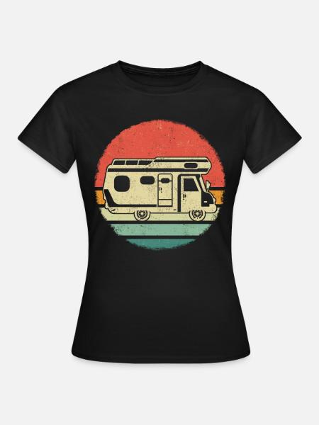 Camping Wohnwagen Camper - Frauen T-Shirt - Schwarz
