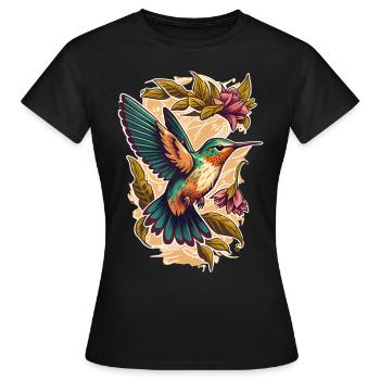 Colibri Colibri Colibri Oiseau Colibri Animal - T-shirt Femme - noir - Devant - AI Model Female 172 dark (172cm)