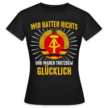 Allemagne de l’Est Ossi de l’Est RDA Patrie Bloc de l’Est - T-shirt Femme - noir - Devant - AI Model Female 172 dark (172cm)