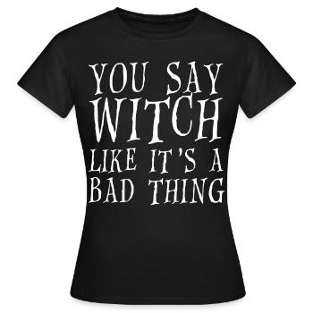 Balai de sorcière Halloween sorcière balai cadeau de sorcellerie - T-shirt Femme - noir - Devant - AI Model Female 172 dark (172cm)