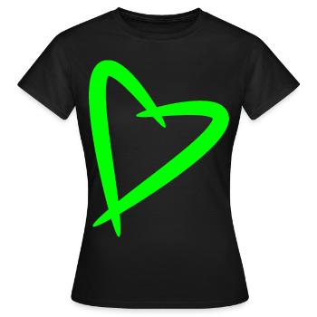 Heart love design - Women's T-Shirt - black - Front - AI Model Female 172 dark (172cm)