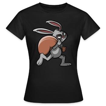Voleur de banque - Lapin sur Raid Robbery Ganove - T-shirt Femme - noir - Devant - AI Model Female 172 dark (172cm)