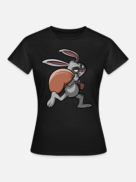 Voleur de banque - Lapin sur Raid Robbery Ganove - T-shirt Femme - noir