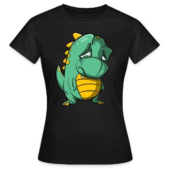 Pleurs de dragon tristes - larmes d’adieu - T-shirt Femme - noir - Devant - AI Model Female 172 dark (172cm)