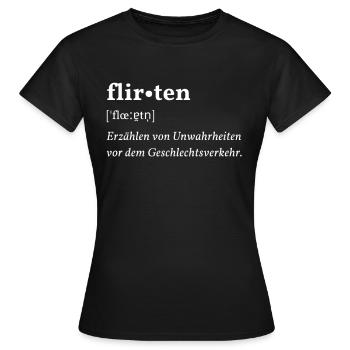 Flirt - Duden entry - Women's T-Shirt - black - Front - AI Model Female 172 dark (172cm)