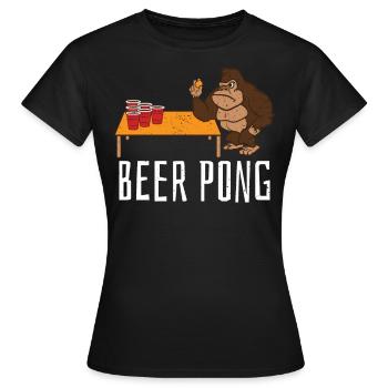 Beer Pong Party with Beer Pong Drinking Game - Women's T-Shirt - black - Front - AI Model Female 172 dark (172cm)