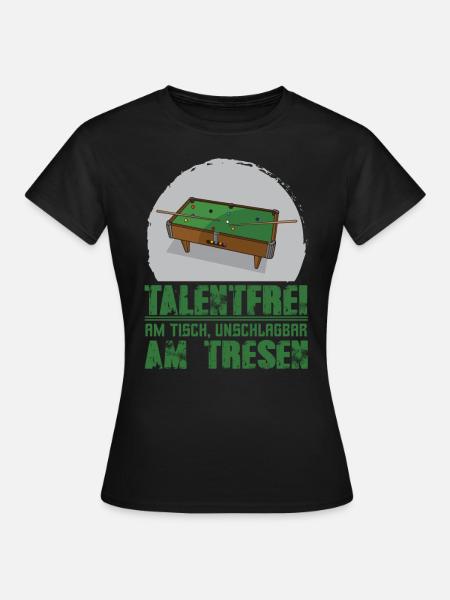 Billard Tresen schlägt Billardspieler am Tisch - Frauen T-Shirt - Schwarz