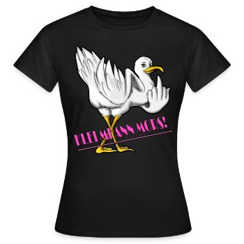 Norden Plattdeutsch Spruch klei mi ann Mors Möwe - Frauen T-Shirt - Schwarz - Vorne - AI Model Female 172 dark (172cm)