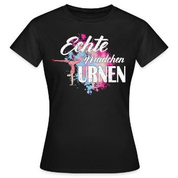 Gymnastik Echte Mädchen Turnen Bodenturnen Sport - Frauen T-Shirt - Schwarz - Vorne - AI Model Female 172 dark (172cm)