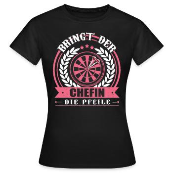 Dart Spruch Damen Dartpfeil Dartverein Dartscheibe - Frauen T-Shirt - Schwarz - Vorne - AI Model Female 172 dark (172cm)