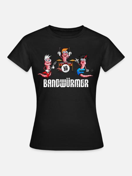 Lustige Bandwürmer Musiker Musikliebhaber Musik - Frauen T-Shirt - Schwarz