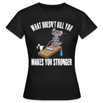 Lustige Maus Training Mausefalle Fitness Workout - Frauen T-Shirt - Schwarz - Vorne - AI Model Female 172 dark (172cm)