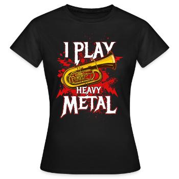 Je joue Je joue Heavy Metal Fans Orchestra Band - T-shirt Femme - noir - Devant - AI Model Female 172 dark (172cm)