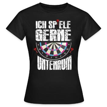 Funny Lustiges Dart Fan Dartscheibe Dartspieler - Frauen T-Shirt - Schwarz - Vorne - AI Model Female 172 dark (172cm)