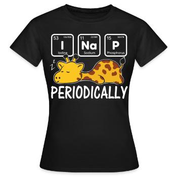 Schlafshirt Giraffe Chemie Elemente I NAP Periodic - Frauen T-Shirt - Schwarz - Vorne - AI Model Female 172 dark (172cm)