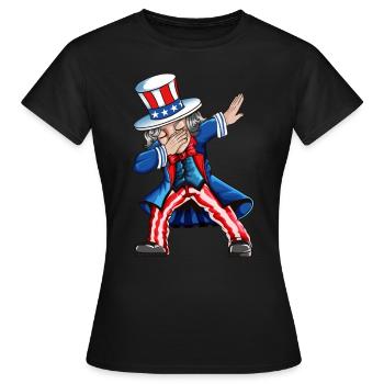 Independence Day USA American Dab Outfit - T-shirt Femme - noir - Devant - AI Model Female 172 dark (172cm)