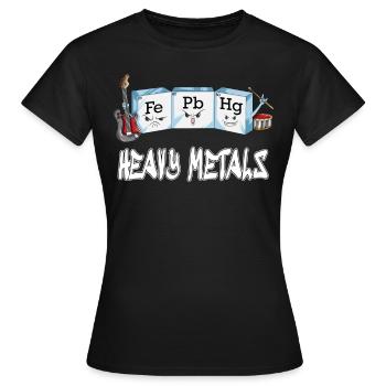 Fe Pb Hg Metal fans Chimie musicale Chimistes - T-shirt Femme - noir - Devant - AI Model Female 172 dark (172cm)