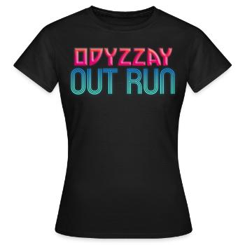 Odyzzay Out Run Neon Gradient - Women's T-Shirt - black - Front - AI Model Female 172 dark (172cm)