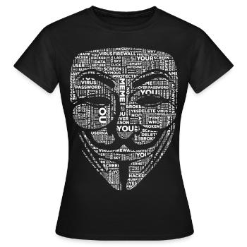 Anonymus Hacker - Frauen T-Shirt - Schwarz - Vorne - AI Model Female 172 dark (172cm)