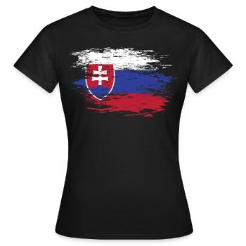 Slowakei Flagge used - Frauen T-Shirt - Schwarz - Vorne - AI Model Female 172 dark (172cm)