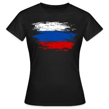 Russland Flagge used - Frauen T-Shirt - Schwarz - Vorne - AI Model Female 172 dark (172cm)
