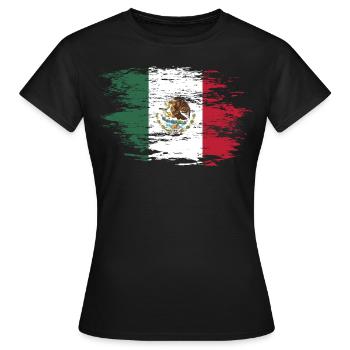 Mexiko Flagge used - Frauen T-Shirt - Schwarz - Vorne - AI Model Female 172 dark (172cm)